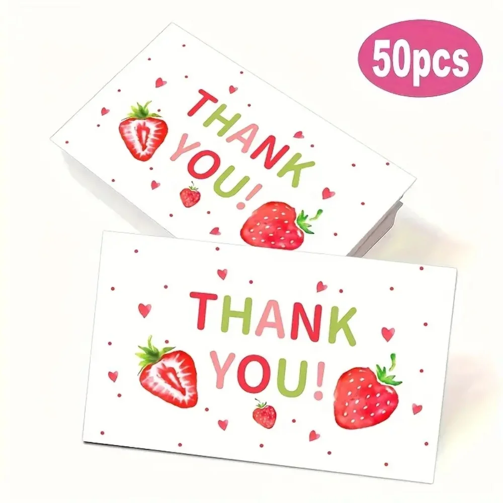 50 Pack STRAWBERRY Thank you cards